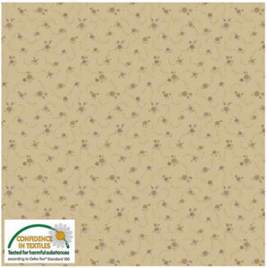 Stof European Colour Harmony Roses & Branches Dk Beige Cotton Fabric By The Yard Stof European Colour Harmony Roses & Branches Dk Beige Cotton Fabric By The Yard