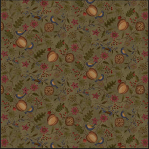 Henry Glass Blessings of Home Pumpkin Floral Allover Green Cotton Fabric By The Yard Henry Glass Blessings of Home Pumpkin Floral Allover Green Cotton Fabric By The Yard