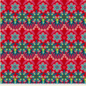 Free Spirit Odile Bailloeul MagiCountry Plumettes Rouge Cotton Fabric by The Yard Free Spirit Odile Bailloeul MagiCountry Plumettes Rouge Cotton Fabric by The Yard