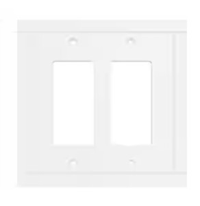 Hampton Bay W44660-PW Belfast Double GFCI Cover Plate Pure White