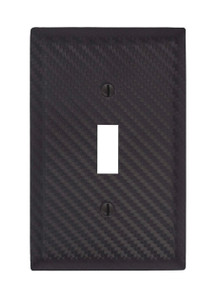 Amerelle Carbon Fiber Single Switch Wall Plate Cover Black Steel Finish