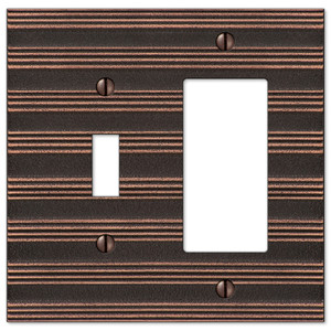 Amerelle Chemal Stripe Switch GFCI Decora Combo Plate Cover Aged Bronze Finish