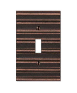 Amerelle Chemal Stripe Single Switch Wall Plate Cover Aged Bronze Finish