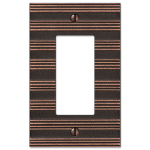 Amerelle Chemal Stripe Single GFCI Decora Wall Plate Cover Aged Bronze Finish