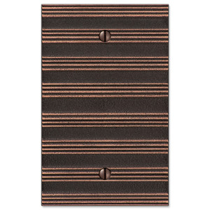 Amerelle Chemal Stripe Single Blank Wall Plate Cover Aged Bronze Finish
