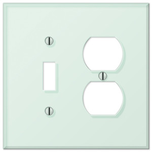 Amerelle Acrylic Glass Tile Switch Duplex Combination Wall Plate Cover Mint White