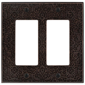 Amerelle Momfort Filigree Double GFCI Decora Wall Plate Cover Aged Bronze Finish
