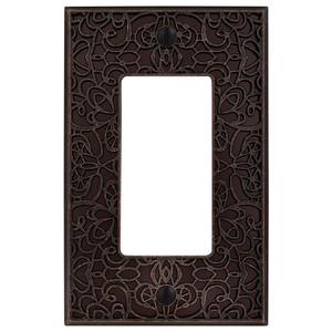Amerelle Momfort Filigree Single GFCI Decora Wall Plate Cover Aged Bronze Finish