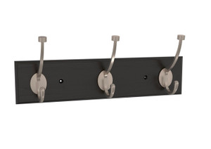 Franklin Brass B46715L-218 15" Black Rail w/ 3 Satin Nickel Pilltop Hooks