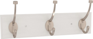 Franklin Brass B46715K-PMN 15" White Rail w/ 3 Satin Nickel Pilltop Hooks