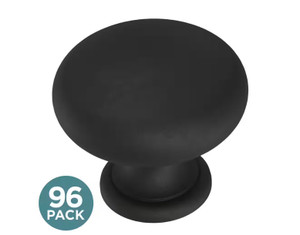 Liberty P46544C-FB-B  1-1/4" Matte Black Mushroom Cabinet Knob 96 Pack