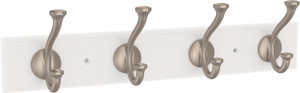 Franklin Brass B48504K-PMN 16" 4 Hook Casual Farmhouse Satin Nickel & White