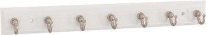 Franklin Brass 13.57" 7 Hook Key Rail Tidy Pure White & Nickel Finish