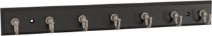 Franklin Brass 13.57" 7 Hook Key Rail Tidy Black  & Nickel Finish