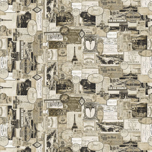 Blank Quilting Paris Nights Collage Parchment Cotton Fabric By The Yard