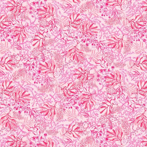 Studio E Blooming Ocean Seaweed PInk Cotton Fabric By Yard