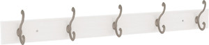 Franklin Brass B46714K-PMN 27" 5 Scroll Hook Coat/Hat Rail Pure White & Nickel