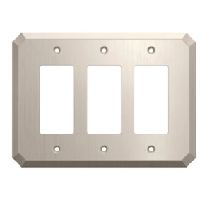 Allen + Roth Advington Satin Nickel Triple GFCI Decora Wall Plate Cover