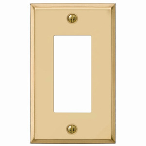 Amerelle Edwardian Single GFCI Decora Wall Plate Cover Polished Brass Finish