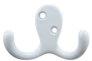 Liberty 139600 Double Prong Hook White Finish Pack of 2