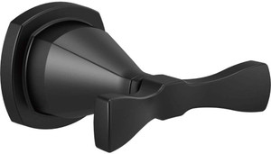 Delta Faucet 77638-BL Stryke Double Towel Hook Flat Black Finish