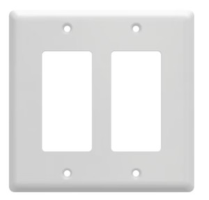 Allen + Roth W45071-PW Pure White Simple Square Double GFCI Wall Plate