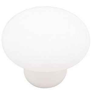 P95713C-W-C 1 3/8" White Ceramic Round Cabinet Drawer Knob