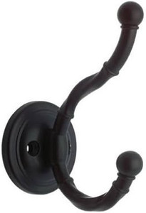 Brainerd 111445 Flat Black Twisted Double Prong Coat & Hat Hook