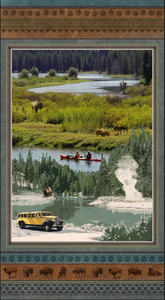 Henry Glass Yellowstone 24" Scenic Panel Multi Cotton Fabric By The Panel