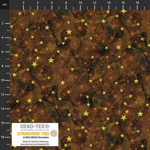 Stof European Quilting Twinkle Shooting Star Brown Cotton Fabric By The Yard