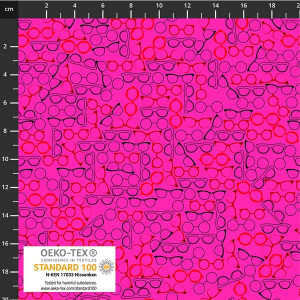 Stof European Quilting Best Bits Glasses Pink Cotton Fabric By The Yard