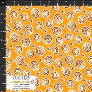 Stof European Quilting Colour Rhythm Graphic Circles Yellow Cotton Fabric By Yd