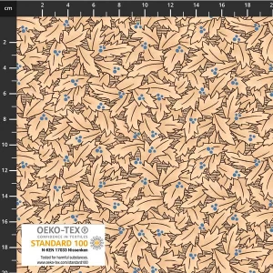 Stof European Quilting Colour Rhythm Graphic Leaves Sand Cotton Fabric By Yd