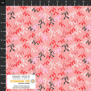 Stof European Quilting Rainbow Maple Seed Lt Red Cotton Fabric By Yd