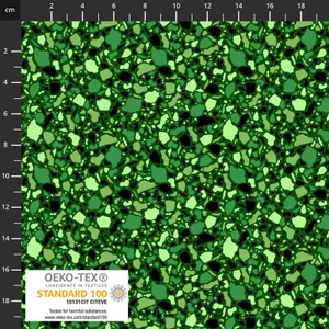 Stof European Quilting Rainbow Mosaic Green Cotton Fabric By Yd