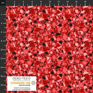 Stof European Quilting Rainbow Mosaic Lt Red Cotton Fabric By Yd