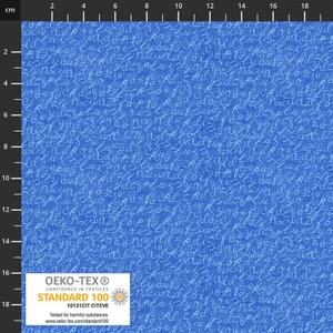 Stof European Quilting Rainbow Writing Blue Cotton Fabric By Yd