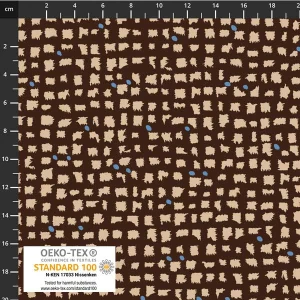 Stof European Quilting Colour Rhythm Checkered Dots Brown Fabric By Yd