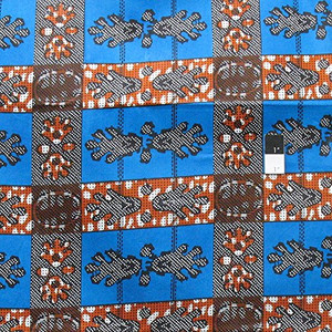 African Tribal Paw Print T-5049 Multi-Color Polished Cotton Fabric By The Yard