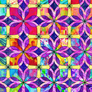 Studio E Geofetti Kaleidoscope Floral Multi Cotton Fabric By The Yard