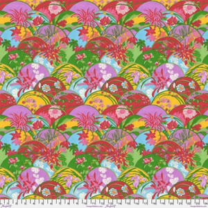 Snow Leopard Temple Garden Floral Fans Multi Cotton Fabric By The Yard
