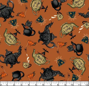 Free Spirit Storybook Halloween Witch's Brew Multi Cotton Fabric by The Yard