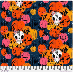 Free Spirit Cori Dantini Pretty Creepy Pumpkin Patch Cotton Fabric By The Yard