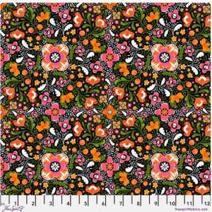 Free Spirit Cori Dantini Pretty Creepy Floral Secrets Black Fabric By Yard