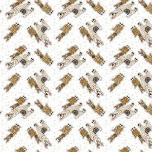 Henry Glass Our Greatest Gift Llamas White Cotton Fabric By The Yard