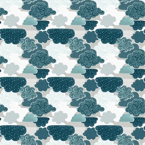 Henry Glass Our Greatest Gift Clouds Teal Cotton Fabric By The Yard