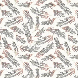Studio E Zooming Chickens Stitched Feathers Off White Cotton Fabric by The Yard