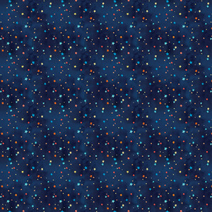 Blank Quilting Blast Off Kids Stars Navy Cotton Fabric by The Yard
