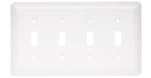126432 White Stamped Metal Quad Switch Plate Cover 126432 White Stamped Metal Quad Switch Plate Cover