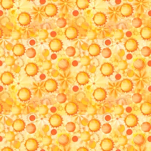 Blank Quilting Blast Off Kids Suns Yellow Cotton Fabric by The Yard